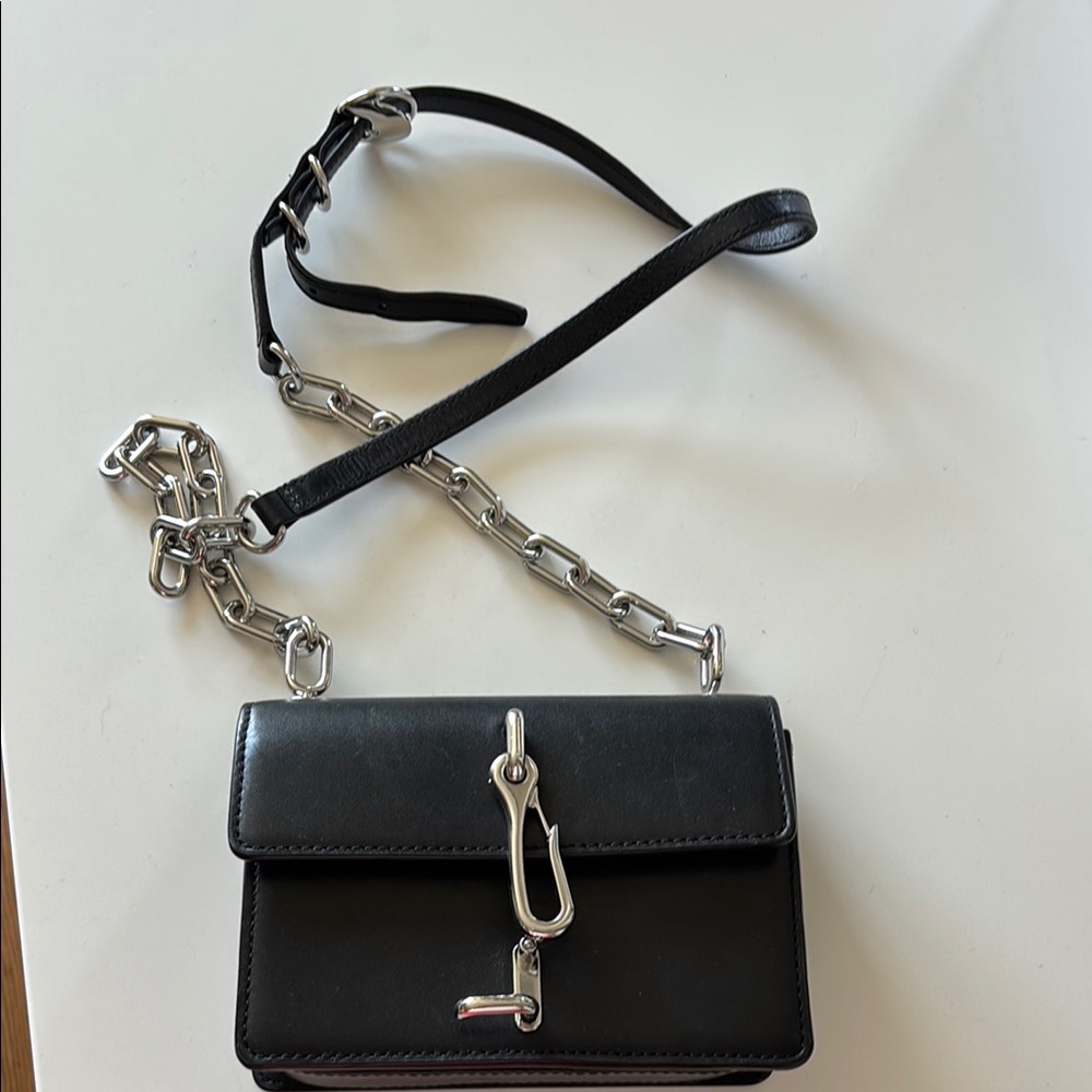 Alexander Wang Black Leather Bag with Silver Accents